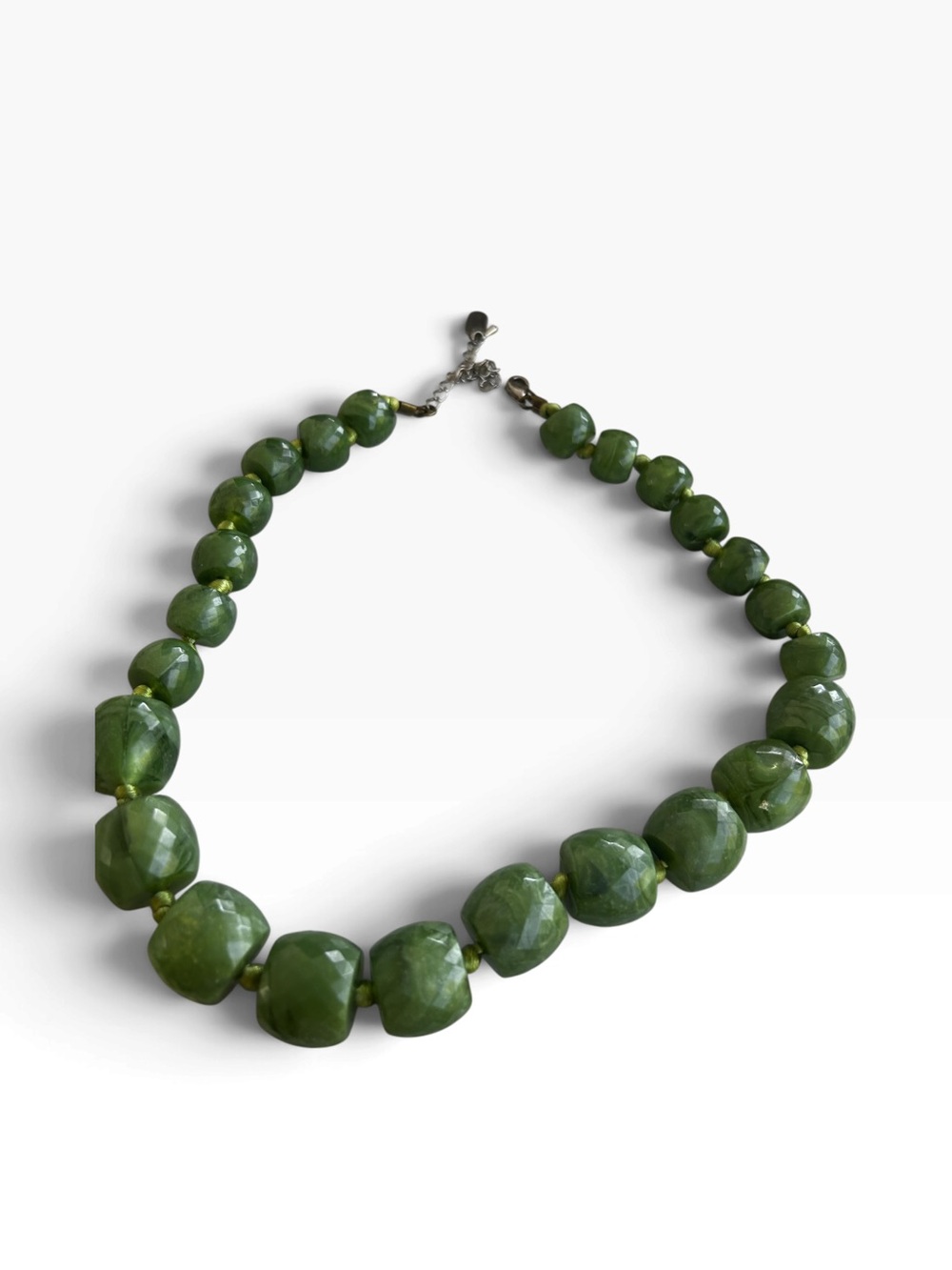 JLo Faceted Green Bead Necklace